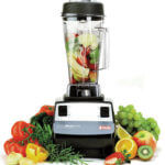 blender with fruits and vegetables
